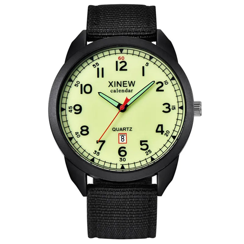 Montre Homme Sport Militaire — Bracelet Nylon, Quartz, Calendrier