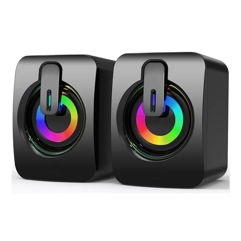 Enceintes PC USB Stéréo – Son HIFI, LED, Compatible Laptop & Desktop
