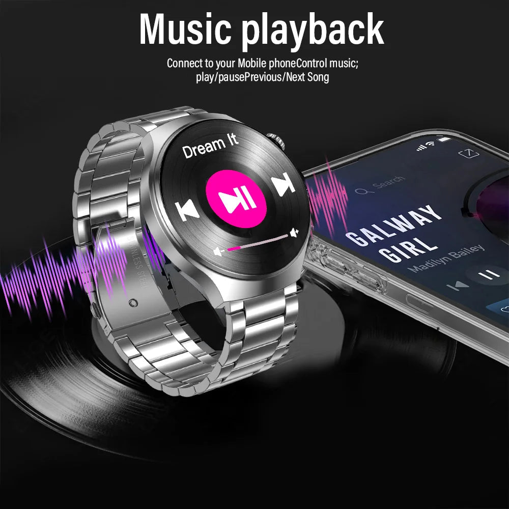 Montre Connectée Homme HD 1,52" — Verre Saphir, Appels Bluetooth, Assistant Vocal, 100+ Cadrans