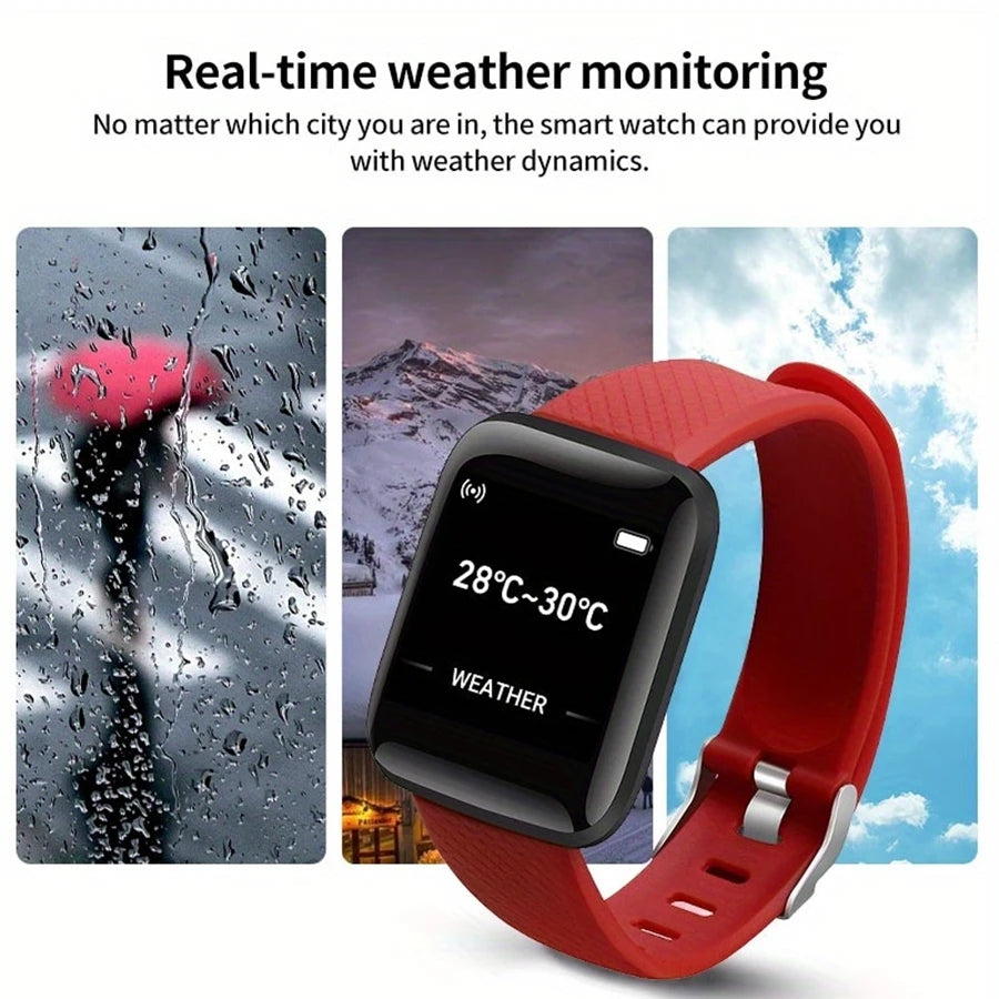 Bracelet Connecté Fitness — Suivi Santé, Notifications, Compatible iOS & Android