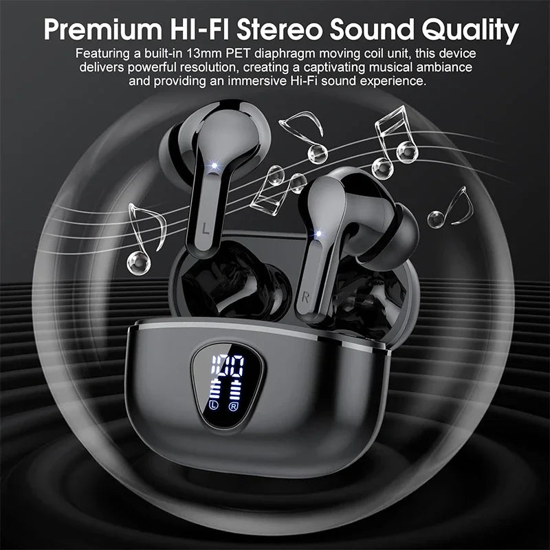 Écouteurs HiFi ENC affichage LED étanches IP7