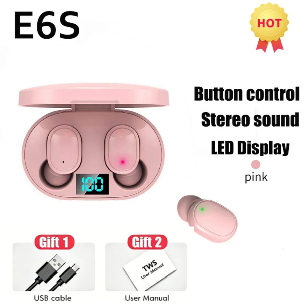 Earbloom Écouteurs E6S Bluetooth – Affichage digital batterie – Réduction de bruit ANC