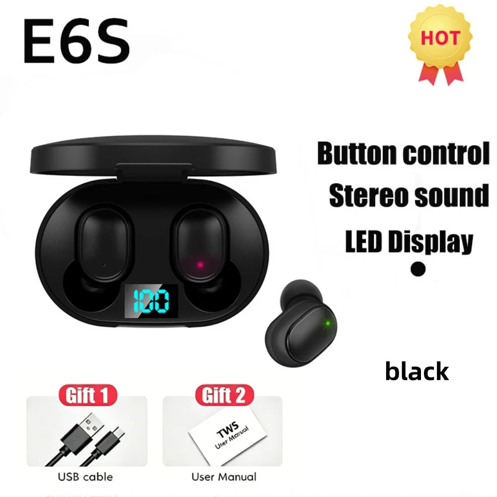 Earbloom Écouteurs E6S Bluetooth – Affichage digital batterie – Réduction de bruit ANC