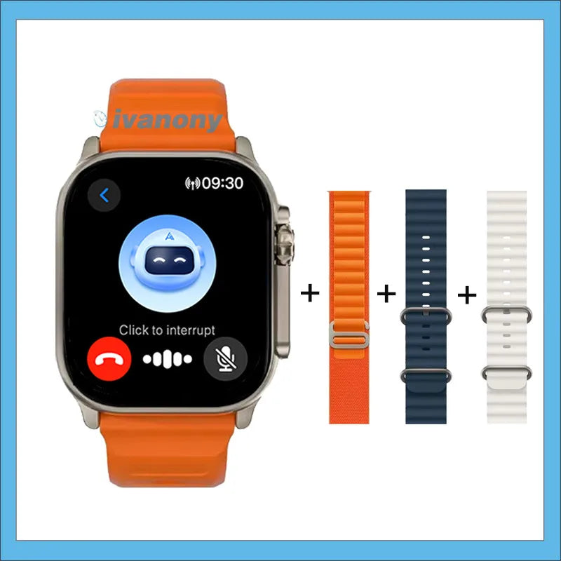 Montre Connectée HK11 Ultra 3 — AMOLED 2,02", Appels Bluetooth, Assistant IA, TWS