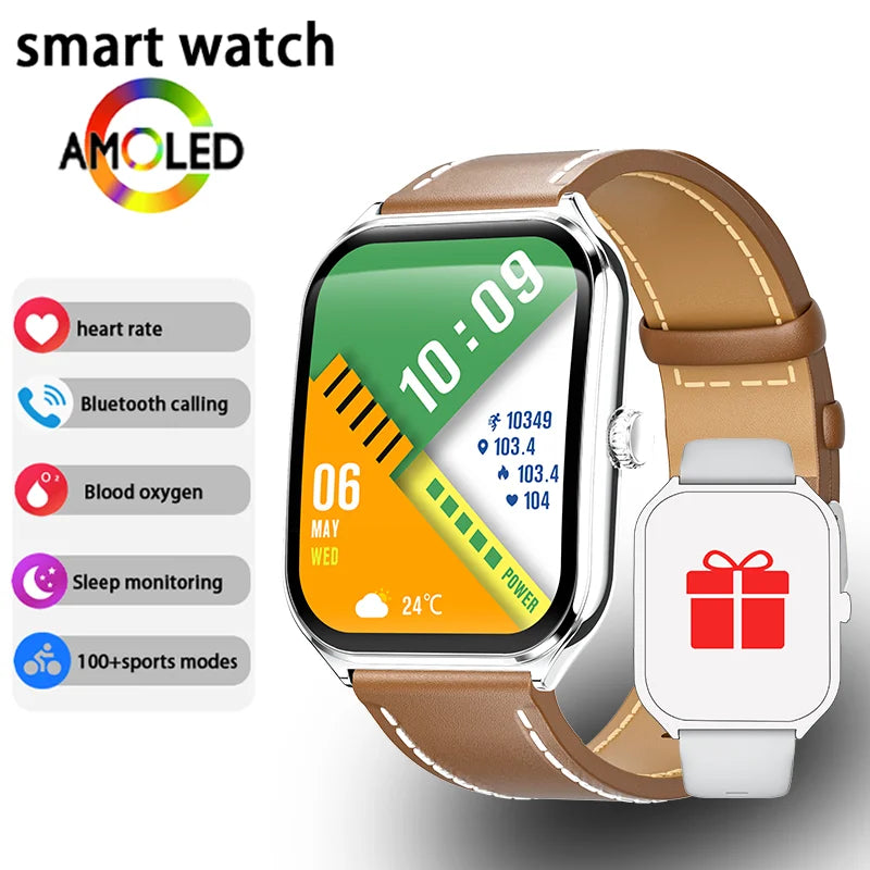 Montre Connectée Ultra-Fine — Écran AMOLED 1,96", Appels Bluetooth, Suivi Santé