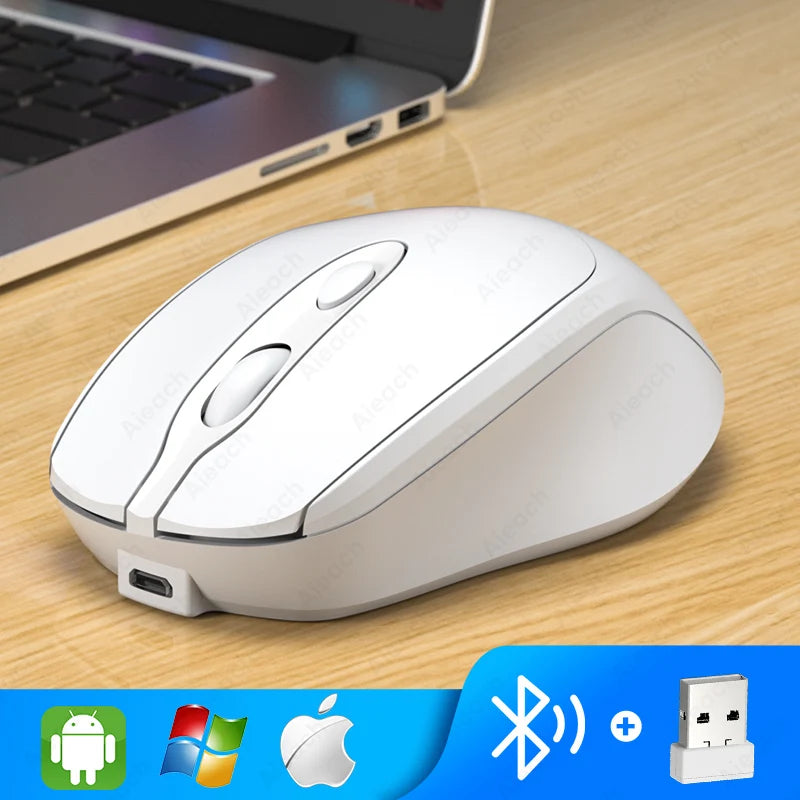 Souris Bluetooth Silencieuse Rechargeable – Ergonomique, 5 Couleurs