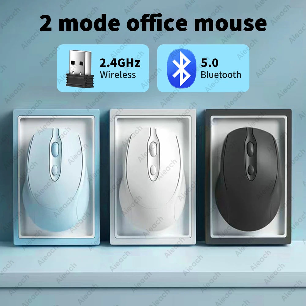 Souris Bluetooth Silencieuse Rechargeable – Ergonomique, 5 Couleurs