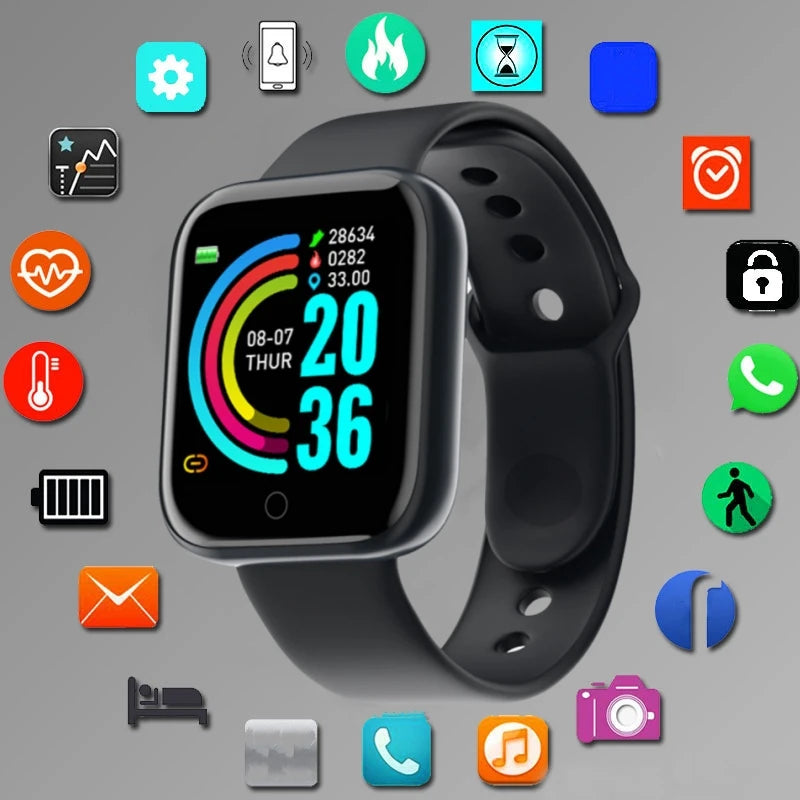 Montre Connectée Sport Mixte — Bluetooth, Musique, Suivi Activité, 4 Coloris