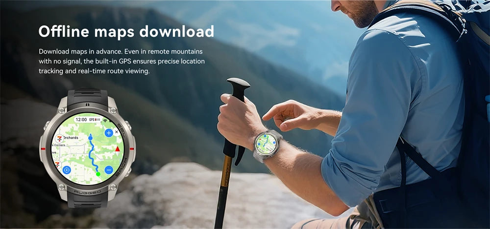 Montre Connectée GPS Sport Premium — 5ATM, 170+ Sports, AMOLED, Appels Bluetooth