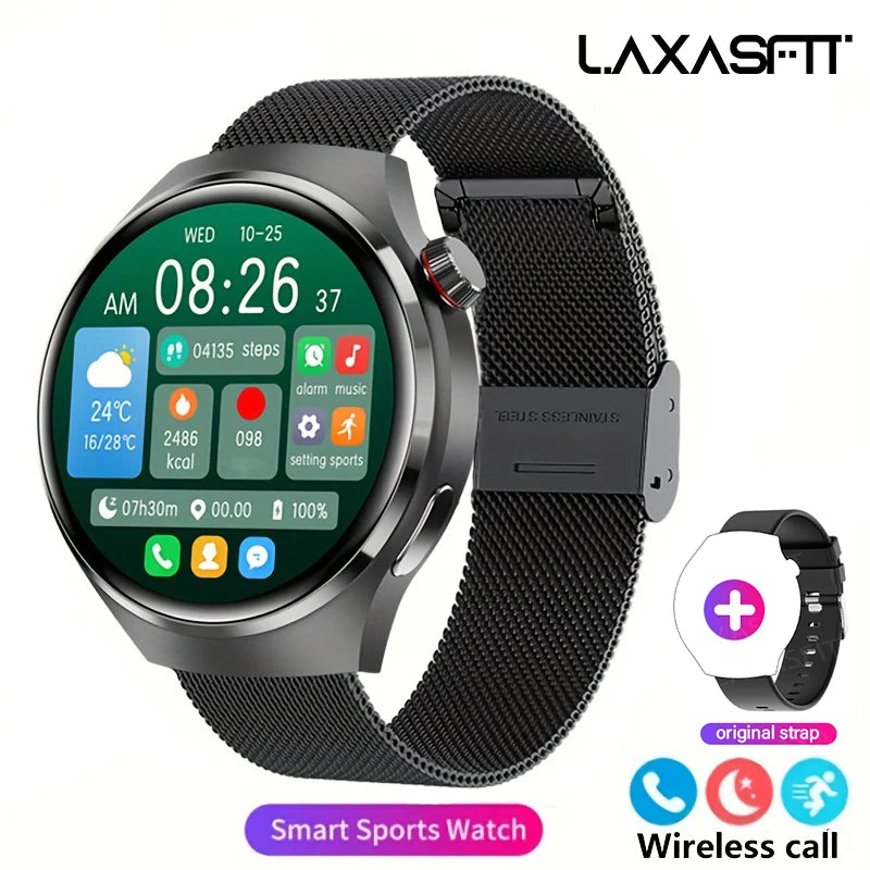 Montre Connectée Homme HD 1,52" — Verre Saphir, Appels Bluetooth, Assistant Vocal, 100+ Cadrans