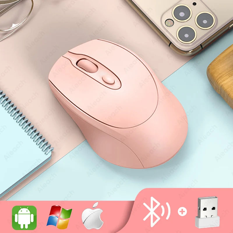 Souris Bluetooth Silencieuse Rechargeable – Ergonomique, 5 Couleurs