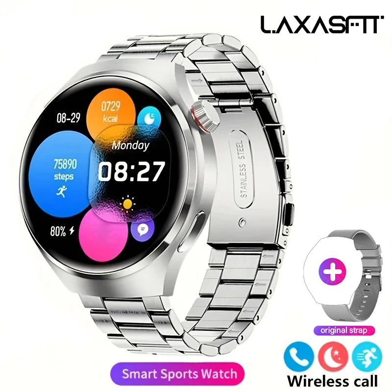 Montre Connectée Homme HD 1,52" — Verre Saphir, Appels Bluetooth, Assistant Vocal, 100+ Cadrans