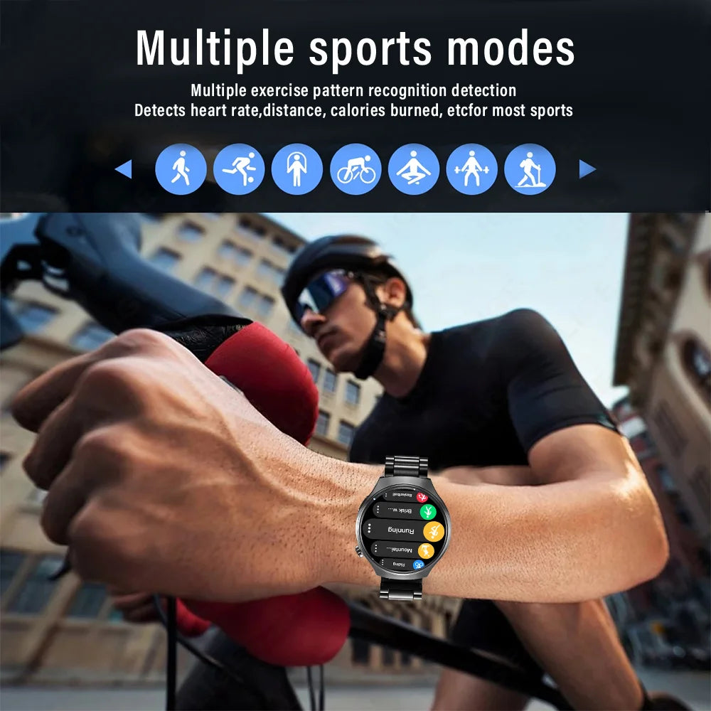 Montre Connectée Homme HD 1,52" — Verre Saphir, Appels Bluetooth, Assistant Vocal, 100+ Cadrans