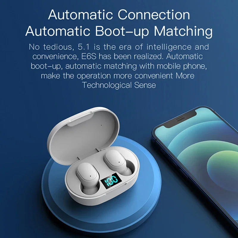Earbloom Écouteurs E6S Bluetooth – Affichage digital batterie – Réduction de bruit ANC