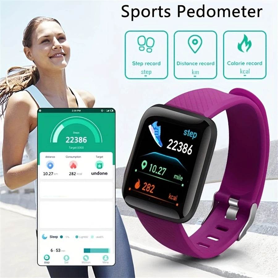 Bracelet Connecté Fitness — Suivi Santé, Notifications, Compatible iOS & Android