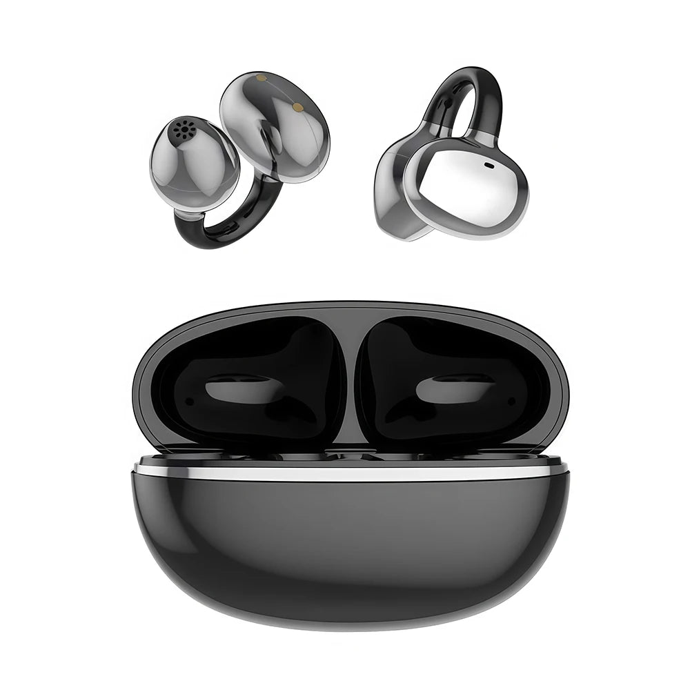Earbloom Écouteurs clip oreille ouverte Bluetooth 5.3 – ENC – Sport running vélo