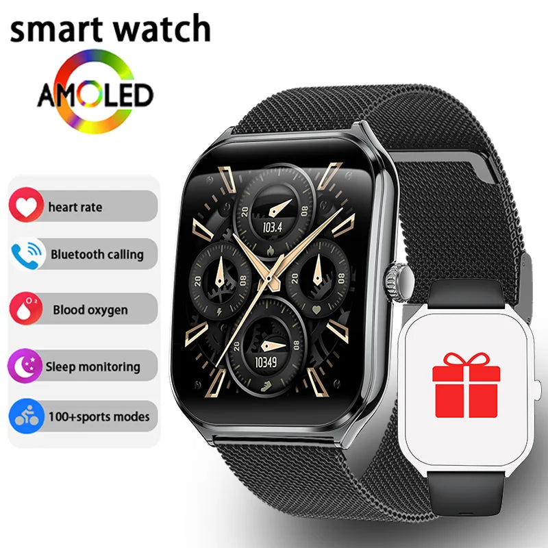 Montre Connectée Ultra-Fine — Écran AMOLED 1,96", Appels Bluetooth, Suivi Santé
