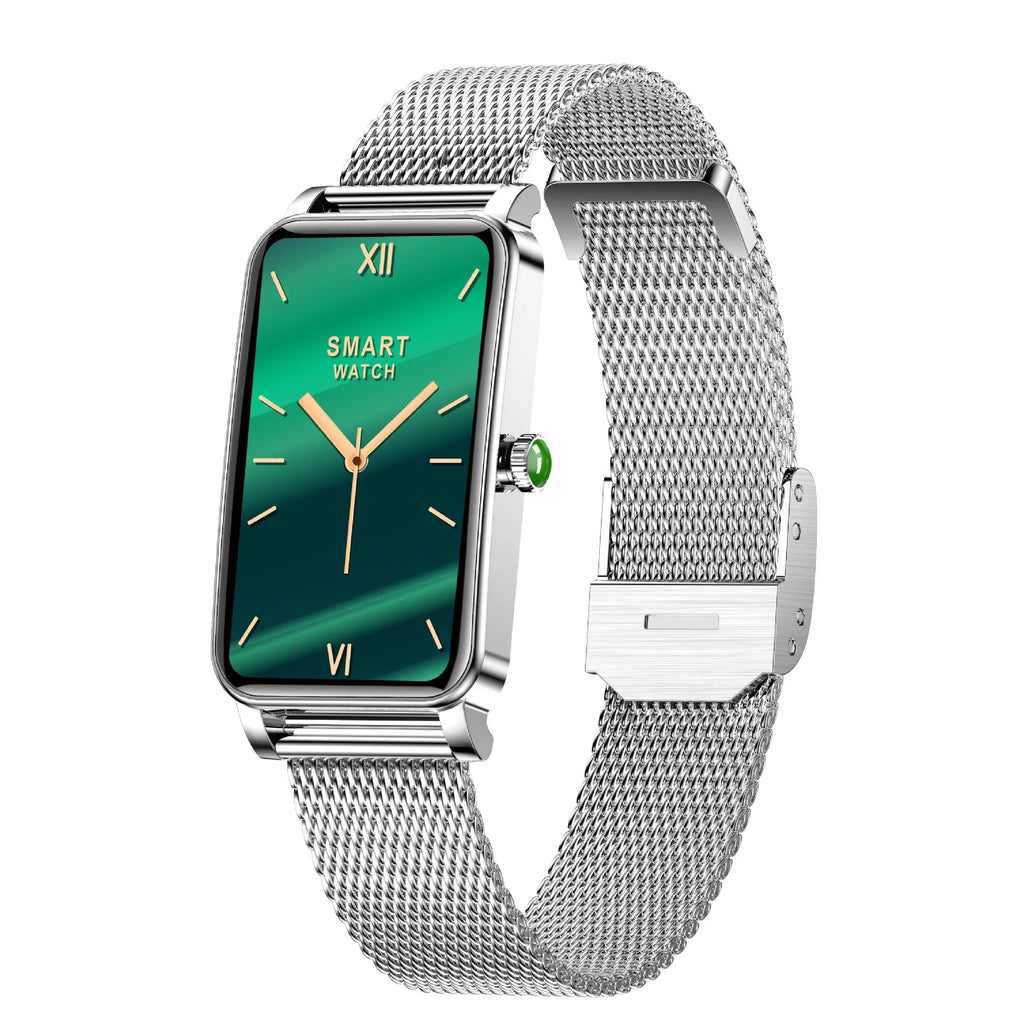 Montre Connectée Femme Luxe — AMOLED 1,45", IP68, 107 Sports, NFC, Appels Bluetooth
