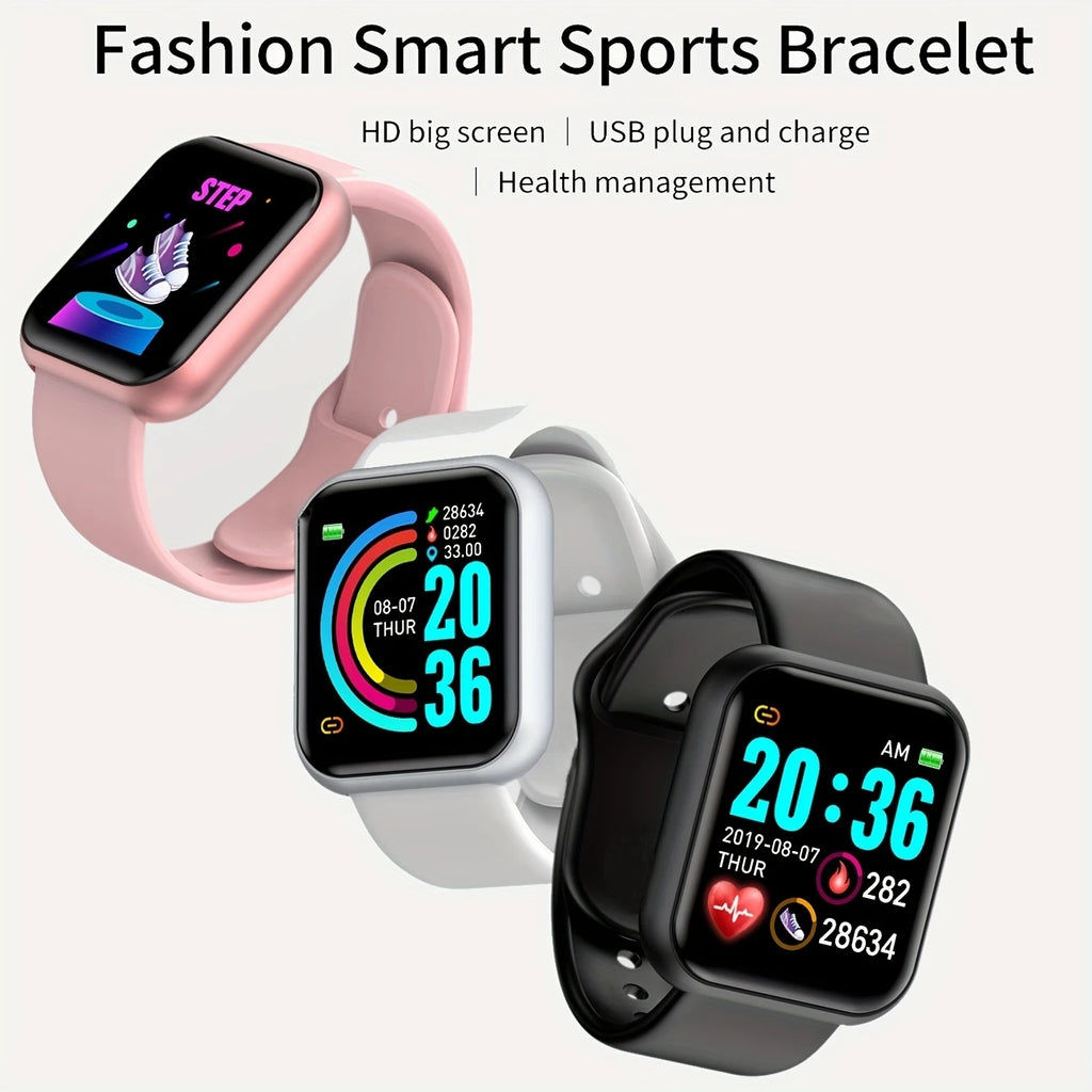 Montre Connectée Sport Mixte — Bluetooth, Musique, Suivi Activité, 4 Coloris