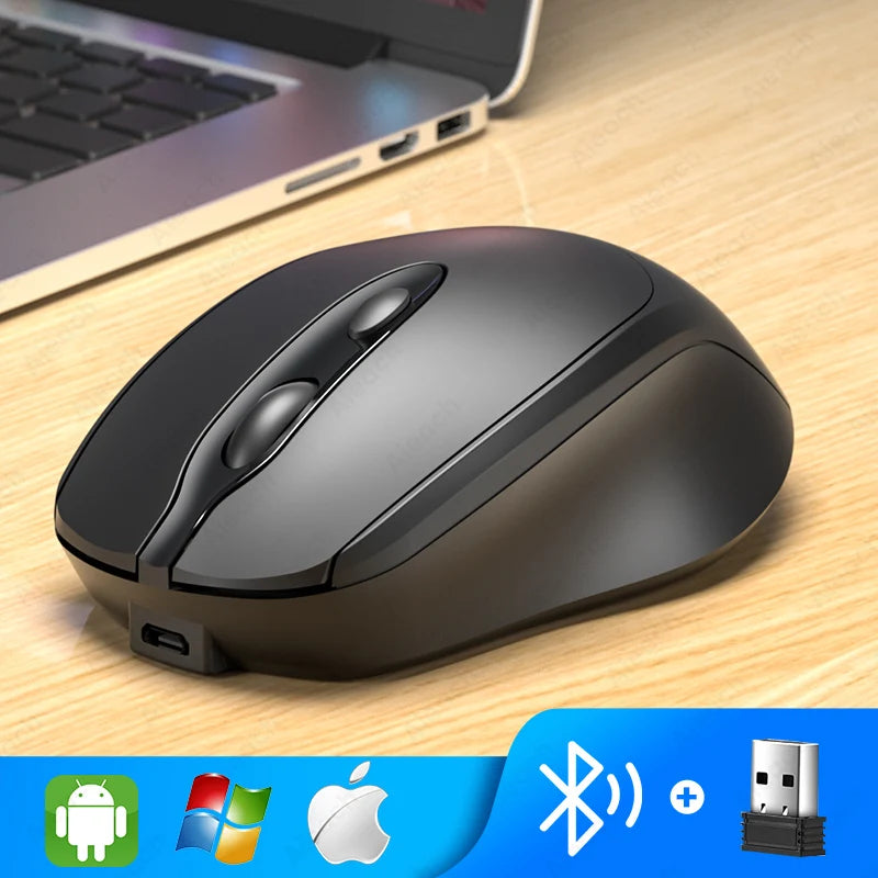 Souris Bluetooth Silencieuse Rechargeable – Ergonomique, 5 Couleurs