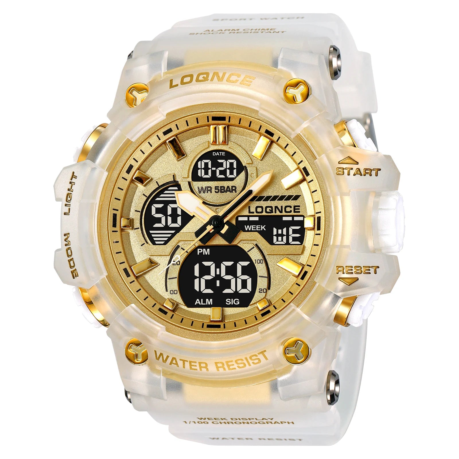 Montre Sport Homme Chronographe — Double Affichage LED, Résistante à l'Eau