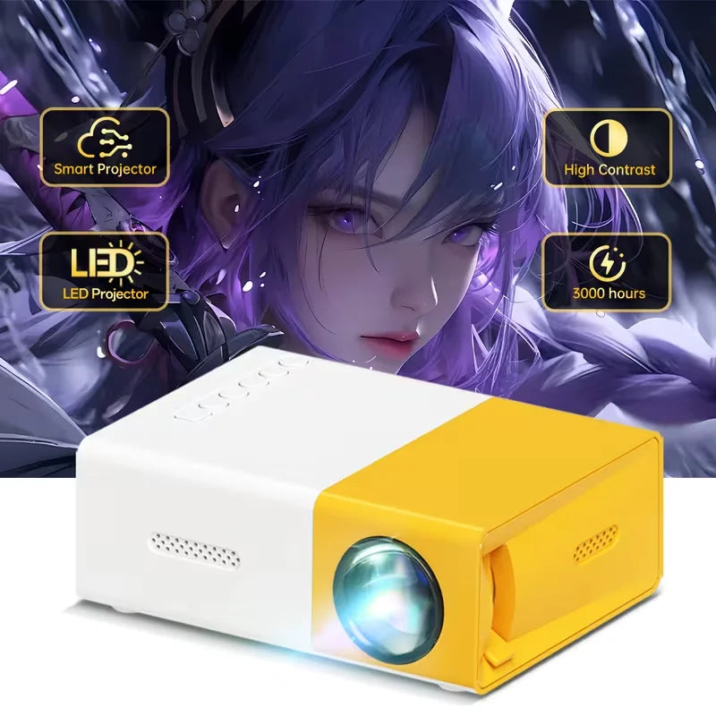 1pc Compact Portable Projector, Supports Multi-functional Operation Including USB/AV, for Home Theater, Office, Gaming