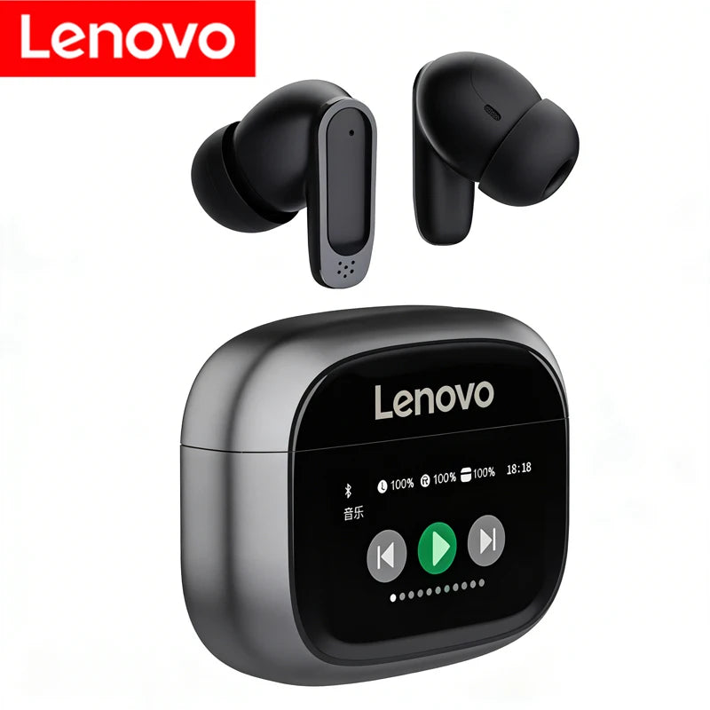 Lenovo Ultra V11 Smart Touch Multi Functional Large Screen TWS Wireless ANC Noise Cancelling Earbuds Enc Heavy Bass Earbuds