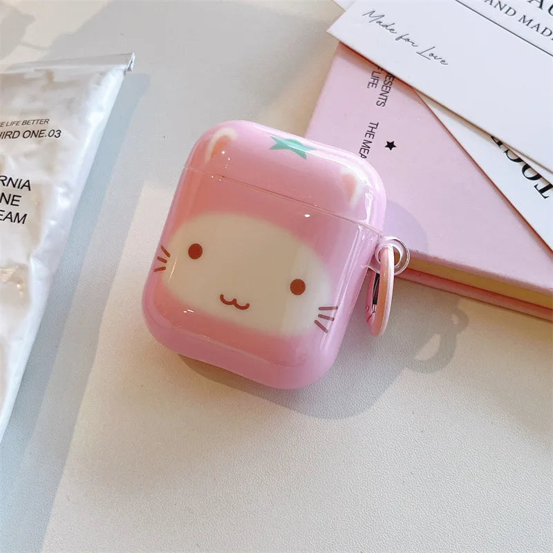 Coque AirPods Design Cartoon Chat – Avec Crochet, Compatible 1/2/3/4/Pro