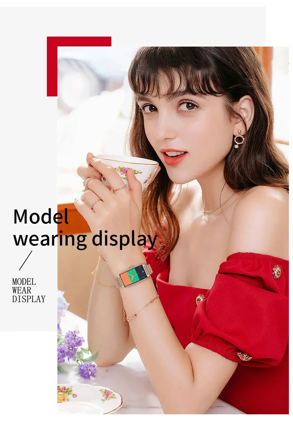 Montre Connectée Femme Luxe — AMOLED 1,45", IP68, 107 Sports, NFC, Appels Bluetooth
