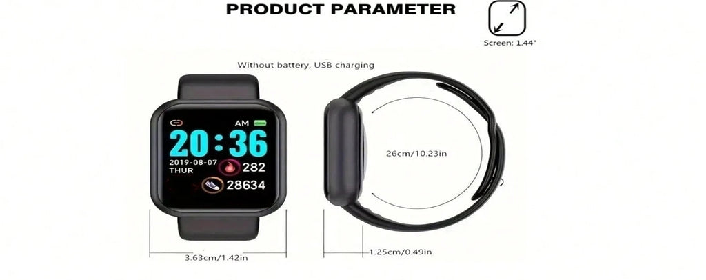 Bracelet Connecté Fitness — Suivi Santé, Notifications, Compatible iOS & Android