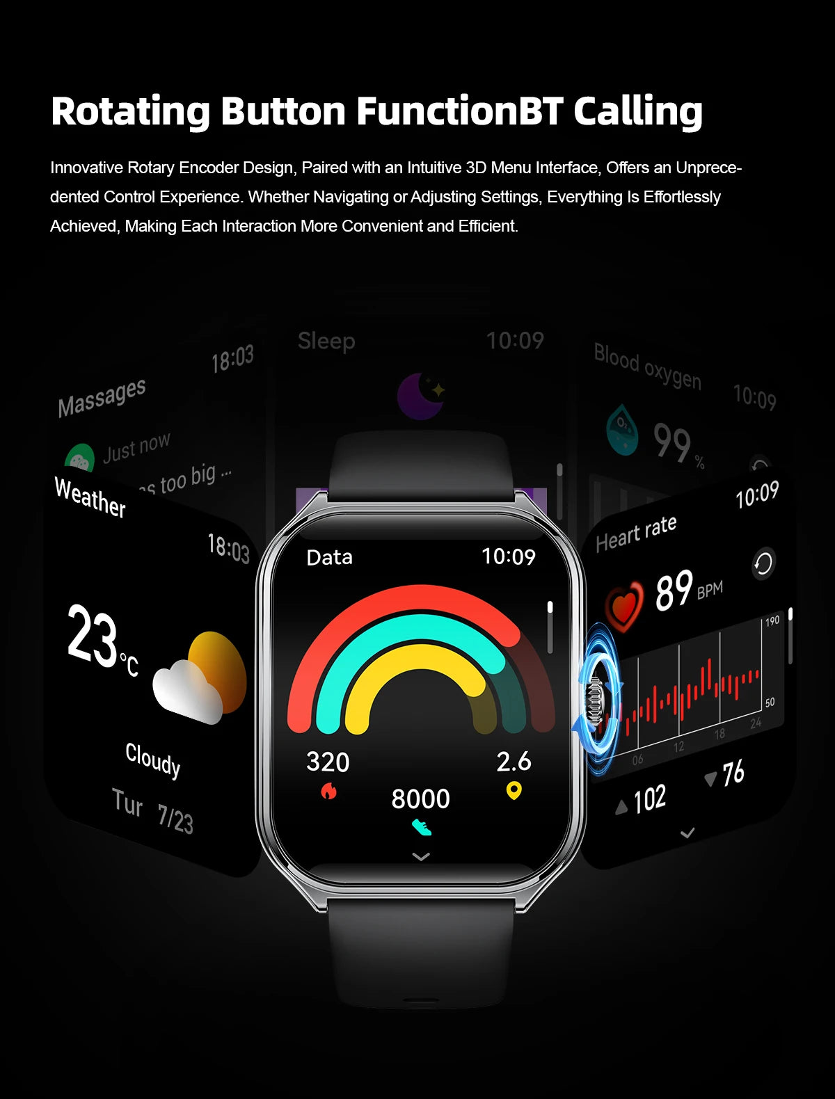 Montre Connectée Ultra-Fine — Écran AMOLED 1,96", Appels Bluetooth, Suivi Santé