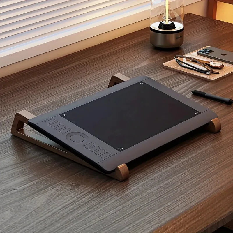 Support Laptop en Bois Pliable – Angle 12°, Ventilation, Pack de 2