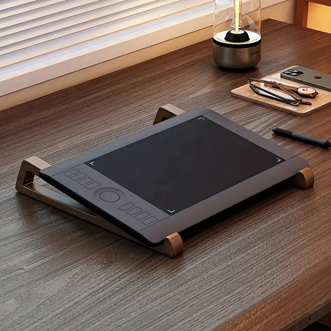 Support Laptop en Bois Pliable – Angle 12°, Ventilation, Pack de 2
