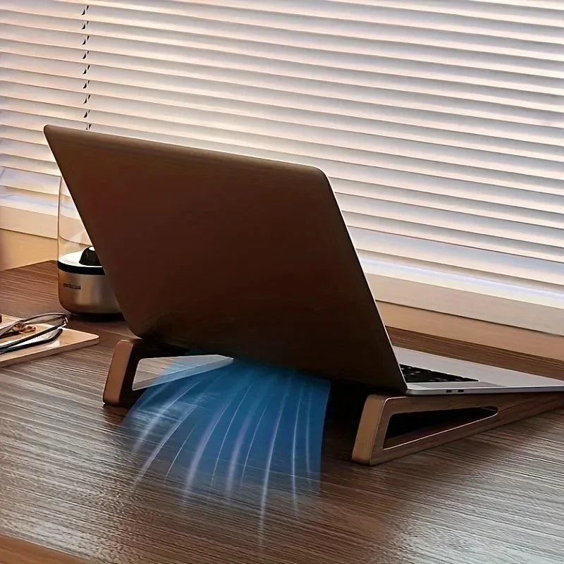 Support Laptop en Bois Pliable – Angle 12°, Ventilation, Pack de 2
