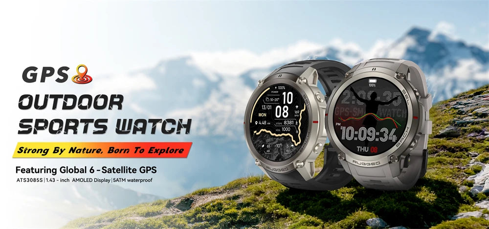 Montre Connectée GPS Sport Premium — 5ATM, 170+ Sports, AMOLED, Appels Bluetooth