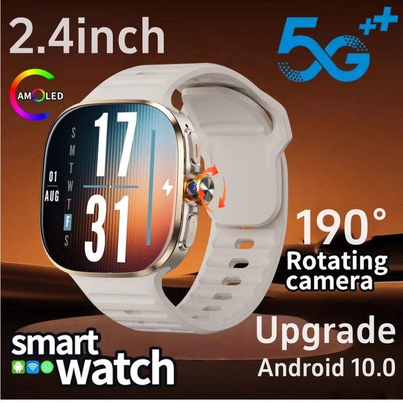 Montre Android 4G M99 — Écran AMOLED 2,4", Caméra Rotative, WiFi, GPS, SIM