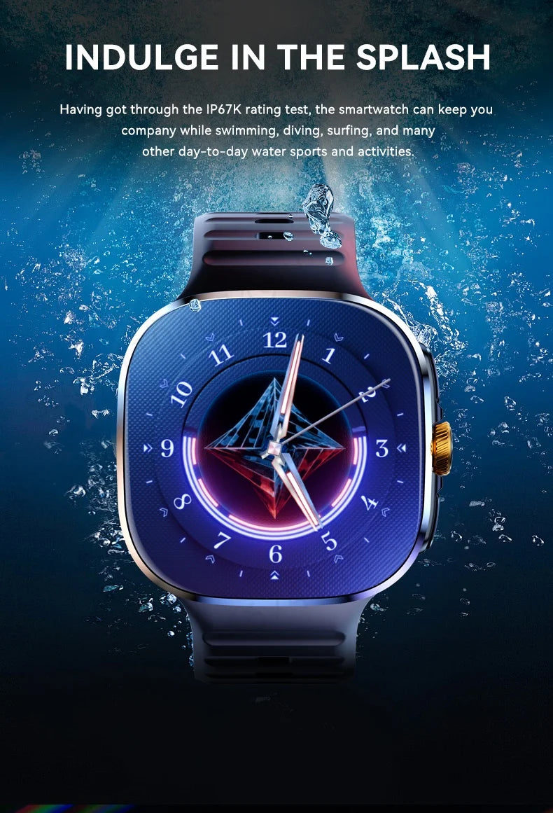 Montre Android 4G M99 — Écran AMOLED 2,4", Caméra Rotative, WiFi, GPS, SIM
