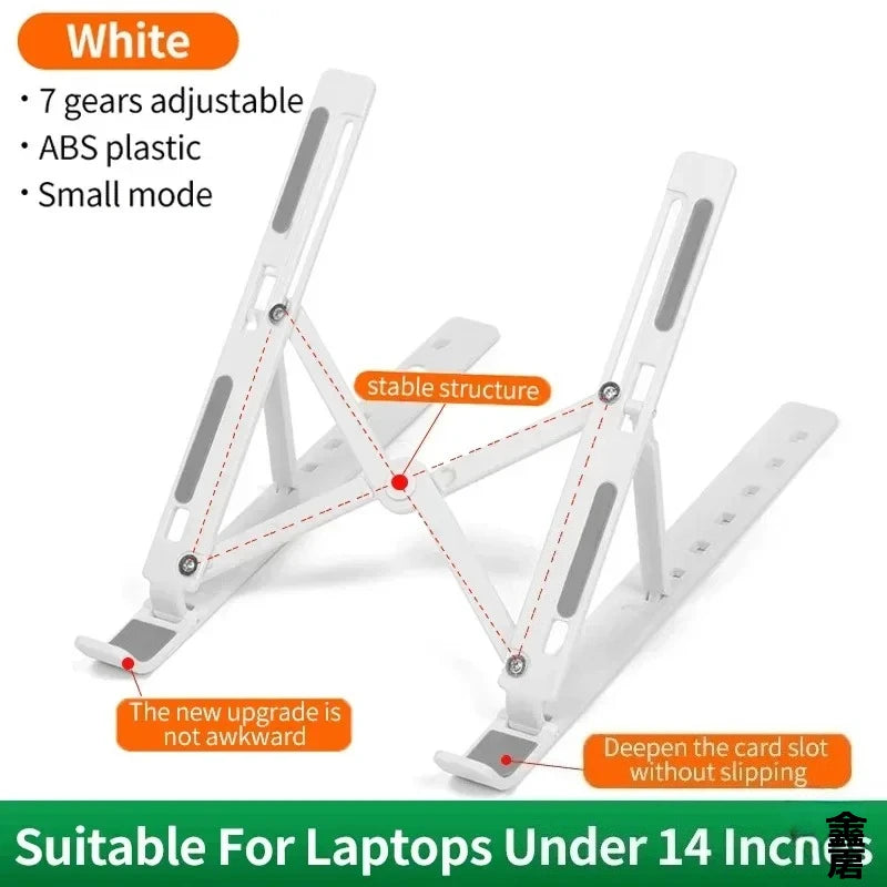 Support Laptop Pliable Réglable – 7 Positions, Compatible 10-15"