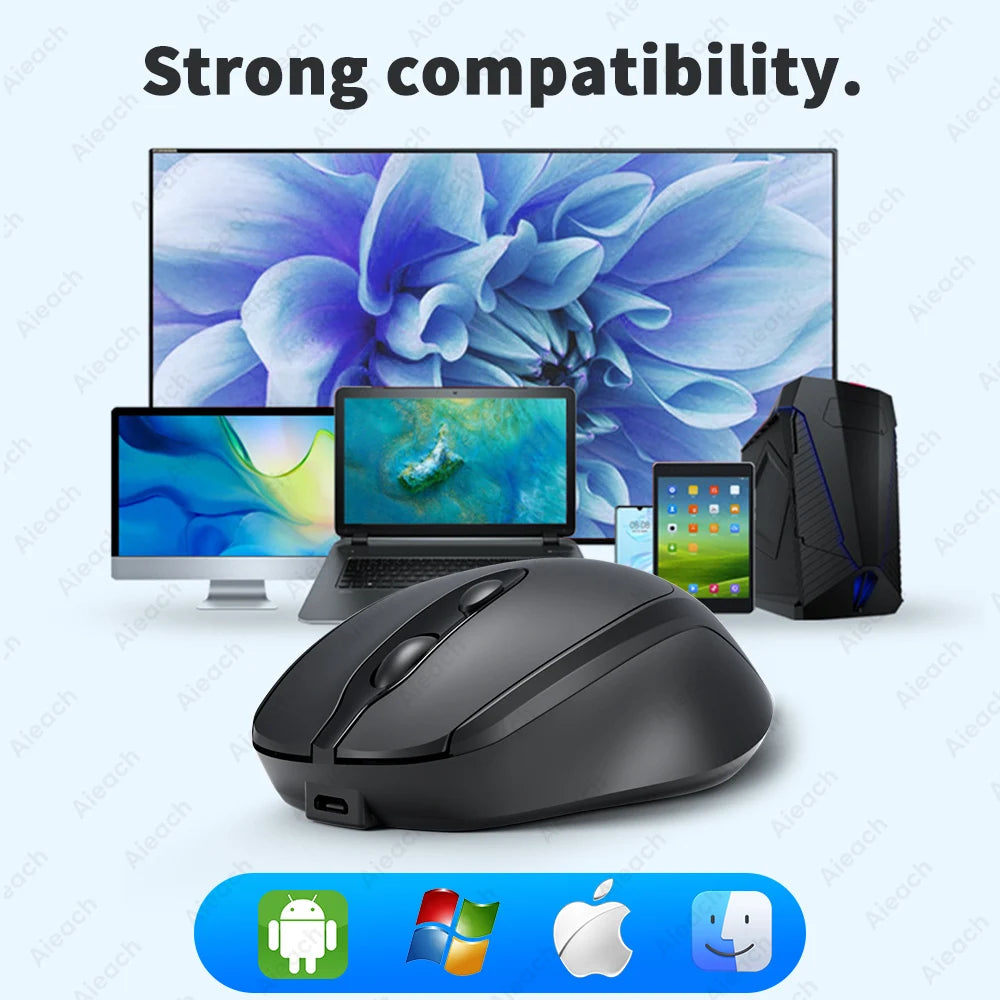 Souris Bluetooth Silencieuse Rechargeable – Ergonomique, 5 Couleurs