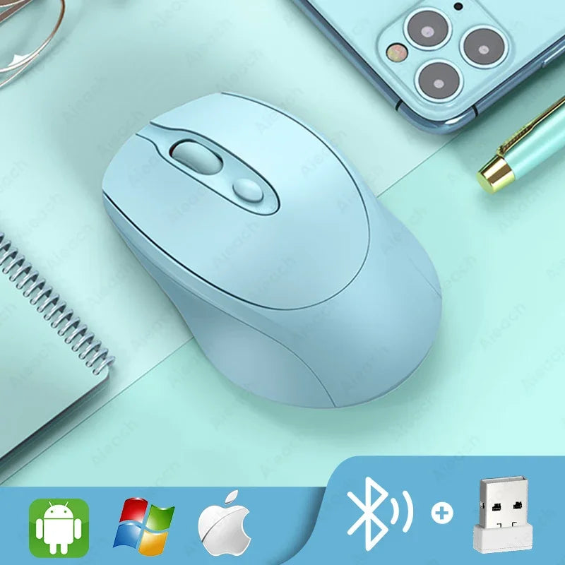 Souris Bluetooth Silencieuse Rechargeable – Ergonomique, 5 Couleurs