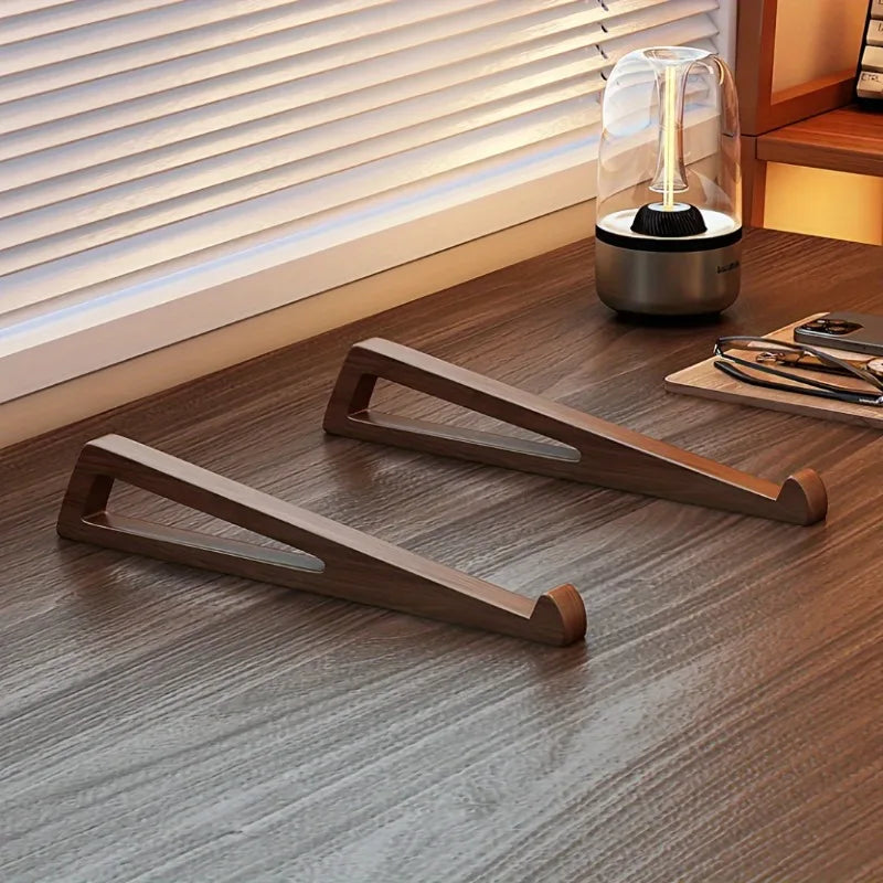 Support Laptop en Bois Pliable – Angle 12°, Ventilation, Pack de 2