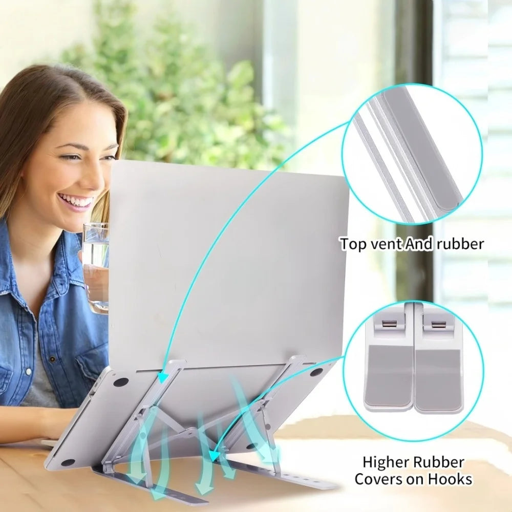 Support Ordinateur Portable Pliable – 7 Hauteurs Réglables