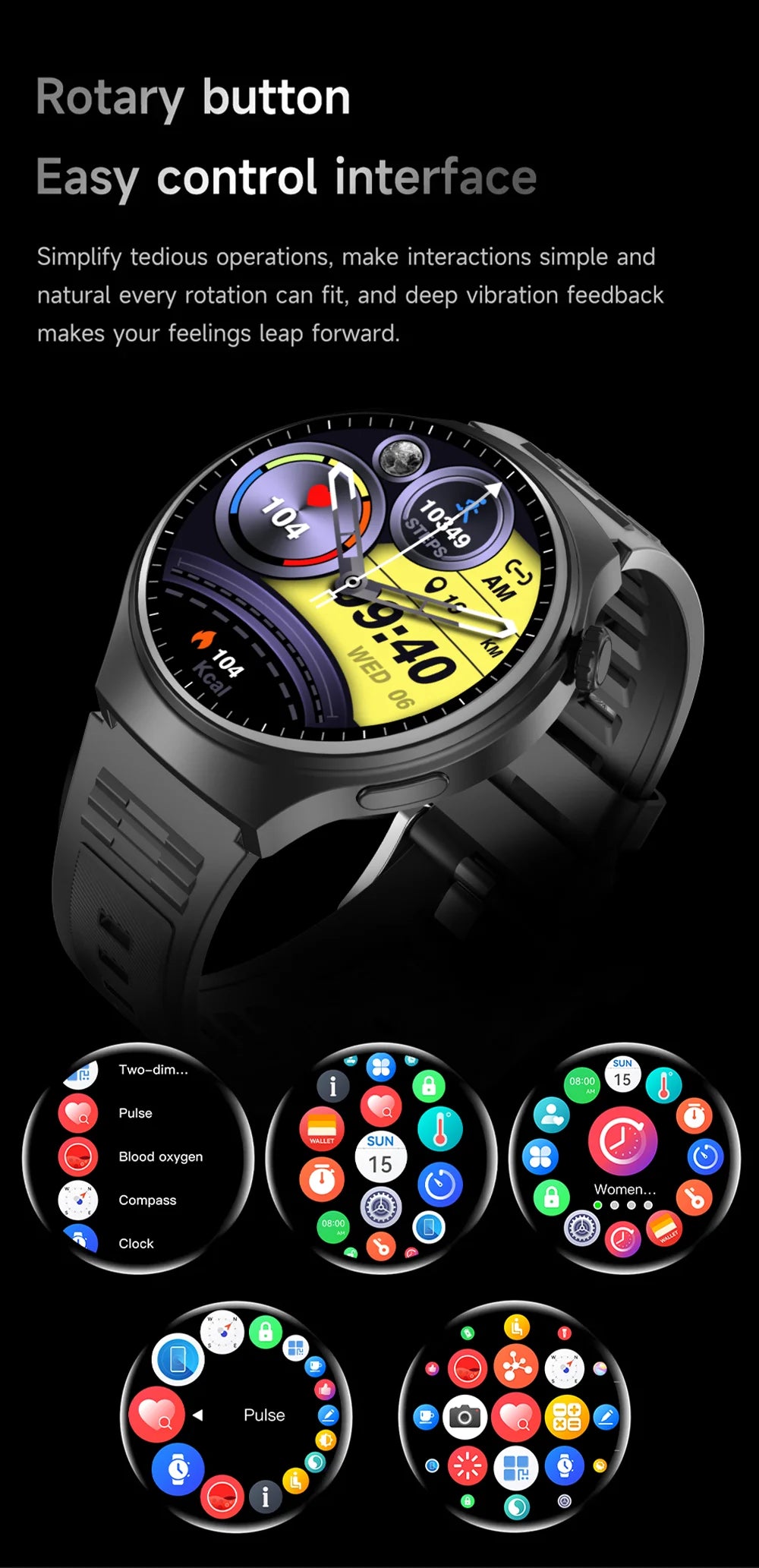 Montre Connectée Homme HD 1,52" — Verre Saphir, Appels Bluetooth, Assistant Vocal, 100+ Cadrans